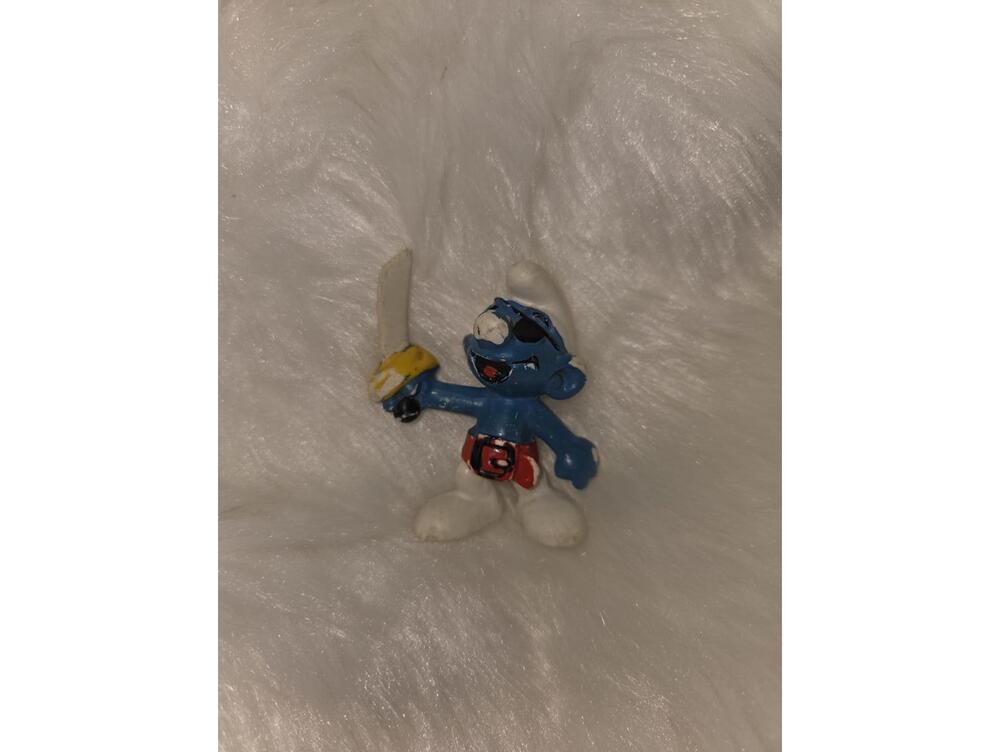 Vintage Pirate Smurf Figurine